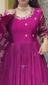 Royal Rani Pink Bandhej Anarkali Set with Embroidered Gota Work Dupatta